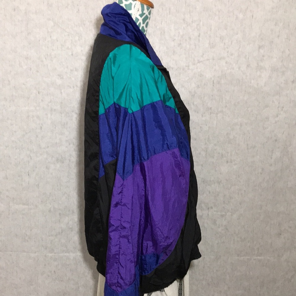 Vintage 90s Vizor Brand Windbreaker Jacket Colorblock Medium